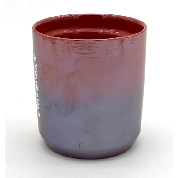 Starbucks 2021 Holiday Red Ombre 8 oz Handleless Travel Mug - Picture 3 of 5